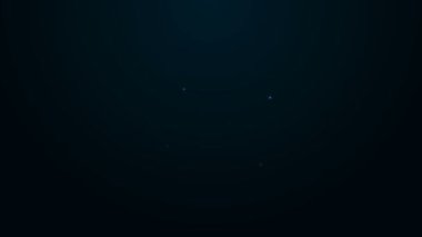 Parlayan neon hattı ev sıcaklığı simgesi siyah arkaplanda izole edildi. Termometre simgesi. 4K Video hareketli grafik canlandırması