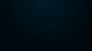 Akıllı ev ve alarm simgesi siyah arkaplanda izole edilmiş parlak neon hattı cep telefonu. Akıllı evin güvenlik sistemi. 4K Video hareketli grafik canlandırması