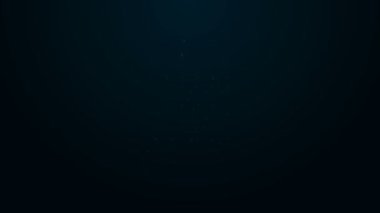 Parlayan neon hattı arısı ve bal peteği simgesi siyah arkaplanda izole edildi. Bal hücreleri. Tatlı doğal yemek. Bal arısı ya da kanat sembollü apis. Uçan böcek. 4K Video hareketli grafik canlandırması