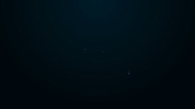 Akıllı ev ve ampul ikonu siyah arkaplanda izole edilmiş parlak neon hattı dizüstü bilgisayarı. 4K Video hareketli grafik canlandırması