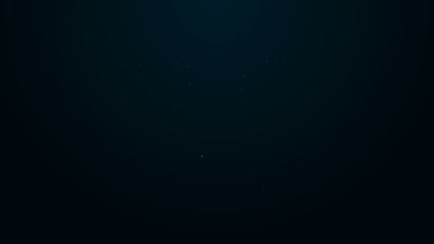 Ragyogó neon vonal Méz mártogatós bot ikon elszigetelt fekete háttérrel. Mézes merőkanál. 4K Videó mozgás grafikus animáció — Stock videók