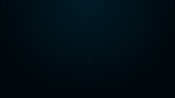 Leuchtende Neon-Linie Angelhaken und Schwimmer-Symbol isoliert auf schwarzem Hintergrund. Angeln. 4K Video Motion Grafik Animation — Stockvideo