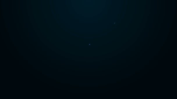 Ligne lumineuse néon Crochet de pêche sous l'icône de l'eau isolé sur fond noir. Matériel de pêche. Animation graphique de mouvement vidéo 4K — Video