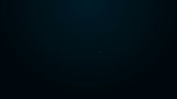 Brillante línea de neón Pescado en icono de gancho aislado sobre fondo negro. Animación gráfica de vídeo 4K — Vídeos de Stock