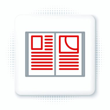 Satır Açık kitap simgesi beyaz arkaplanda izole edildi. Renkli taslak konsepti. Vektör.