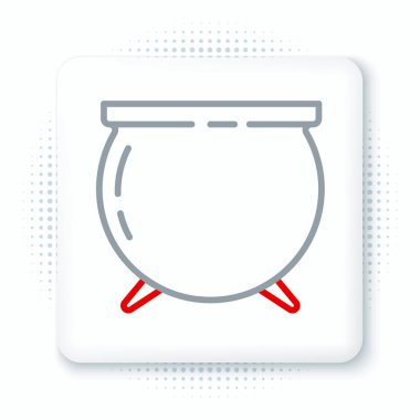 Çizgi cadısı kazan simgesi beyaz arkaplanda izole edildi. Aziz Patrick gününüz kutlu olsun. Renkli taslak konsepti. Vektör.