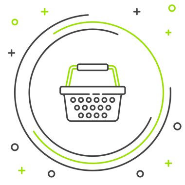 Hat Alışveriş Sepeti simgesi beyaz arkaplanda izole edildi. İnternetten satın alma konsepti. Servis tabelası. Alışveriş arabası sembolü. Renkli taslak konsepti. Vektör.