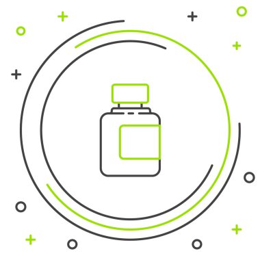 Çizgi sos şişesi simgesi beyaz arkaplanda izole edilmiş. Ketçap, hardal ve fast food için soslu mayonez şişeleri. Renkli taslak konsepti. Vektör.