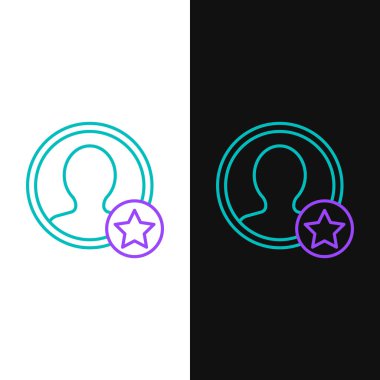 Satır Premium beyaz ve siyah arkaplanda izole hesap ekranı simgesi oluşturun. Renkli taslak konsepti. Vektör.