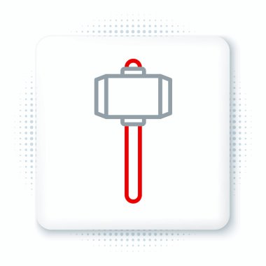 Çizgi Savaş Çekici simgesi beyaz arka planda izole edildi. Renkli taslak konsepti. Vektör.