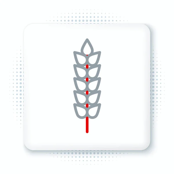 ラインセリアルは トウモロコシ オート麦 ライ麦のアイコンを白の背景に隔離して設定します 小麦パンのシンボルの耳 カラフルなアウトラインコンセプト ベクトル — ストックベクタ