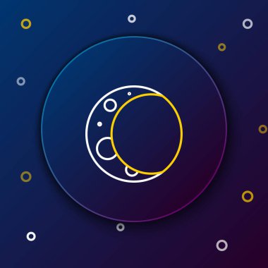 Hat Ay simgesi mavi arkaplanda izole edildi. Renkli taslak konsepti. Vektör.