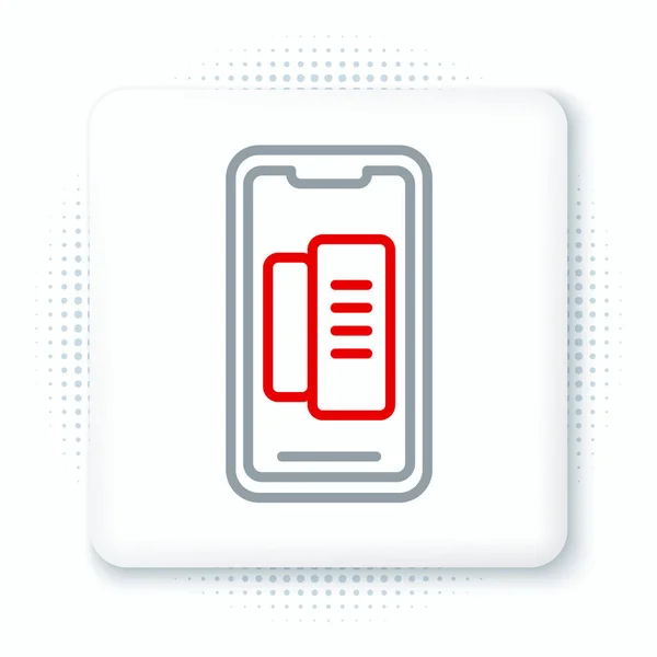 Line Smartphone Mobiele Telefoon Pictogram Geïsoleerd Witte Achtergrond Kleurrijk Concept — Stockvector