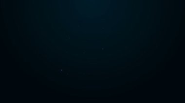 Parlayan neon hattı losyon ikonu siyah arkaplanda izole edildi. Parfüm spreyi ikonu. Erkek parfüm şişesi. 4K Video hareketli grafik canlandırması