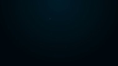 Parlak neon çizgisi, siyah arkaplanda traş fırçası simgesi izole. Berber dükkanı sembolü. 4K Video hareketli grafik canlandırması