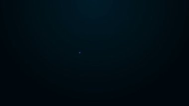 Parlayan neon çizgisi saç fırçası simgesi siyah arkaplanda izole edildi. Taraklı saç işareti. Berber sembolü. 4K Video hareketli grafik canlandırması