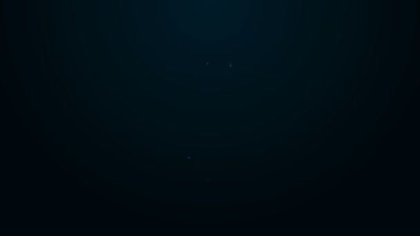 Žhnoucí neonová čára Ikona holení štětce izolovaná na černém pozadí. Symbol holičství. Grafická animace pohybu videa 4K — Stock video