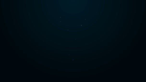 Светящаяся неоновая линия Бритва значок бритвы изолированы на черном фоне. Видеографическая анимация 4K — стоковое видео