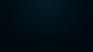 Parlayan neon çizgili tavuk budu simgesi siyah arka planda izole edildi. Tavuk budu. 4K Video hareketli grafik canlandırması