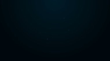 Parlayan neon hattı Proje taban simgesi siyah arkaplanda izole edildi. İş analizi ve planlama, danışmanlık, takım çalışması, proje yönetimi. 4K Video hareketli grafik canlandırması