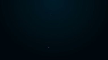 Parlayan neon hattı Zaman Yönetimi simgesi siyah arkaplanda izole edildi. Saat ve vites tabelası. Üretkenlik sembolü. 4K Video hareketli grafik canlandırması