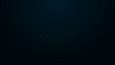 Parlayan neon hattı insan kaynakları simgesi siyah arkaplanda izole edildi. İnsan kaynakları yönetimi kavramı, profesyonel personel araştırması, baş avcı işi. 4K Video hareketli grafik canlandırması