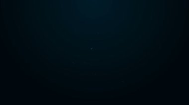 Parlayan neon çizgisi konum simgesi siyah arkaplanda izole edildi. 4K Video hareketli grafik canlandırması