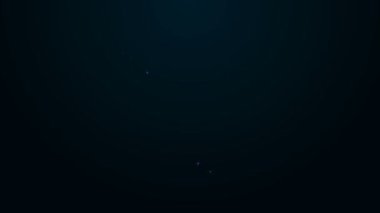 Parlayan neon hattı. Siyah arka planda plastik şişe simgesi yok. 4K Video hareketli grafik canlandırması