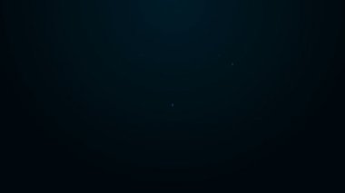 Parlak neon çizgili araba aküsü simgesi siyah arkaplanda izole edildi. Akümülatör bataryası enerji ve elektrik akümülatörü bataryası. 4K Video hareketli grafik canlandırması
