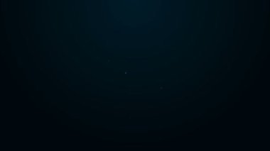 Parlayan neon çizgisi Kask simgesi siyah arkaplanda izole edildi. Olağanüstü bir spor. Spor malzemeleri. 4K Video hareketli grafik canlandırması