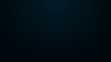 Parlayan neon hattı Sunrise simgesi siyah arkaplanda izole edildi. 4K Video hareketli grafik canlandırması