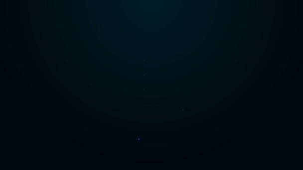 Zářící neonová čára Ikona teploměru izolovaná na černém pozadí. Grafická animace pohybu videa 4K — Stock video