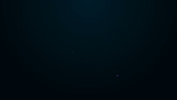 Icono de línea de neón brillante Celsius aislado sobre fondo negro. Animación gráfica de vídeo 4K — Vídeo de stock