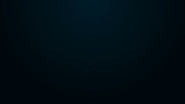 Świecąca neonowa linia Spadająca ikona gwiazdy odizolowana na czarnym tle. Spadająca gwiazda ze szlakiem gwiezdnym. Meteoryt, meteoryt, kometa, asteroida, ikona gwiazdy. 4K Animacja graficzna ruchu wideo — Wideo stockowe