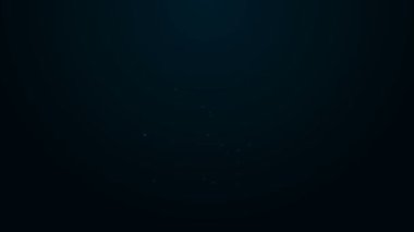 Parlak neon hattı Hanuka dreidel ve madeni para simgesi siyah arka planda izole edildi. 4K Video hareketli grafik canlandırması