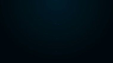 Parlayan neon hattı Hanuka dreidel simgesi siyah arkaplanda izole edildi. 4K Video hareketli grafik canlandırması