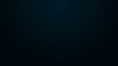 Siyah arka planda izole edilmiş David ikon yıldızı ile parlayan neon çizgisi Yahudi takvimi. Hanuka takvimi günü. 4K Video hareketli grafik canlandırması