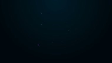 Parlayan neon hattı çevrimiçi poker masası simgesi siyah arkaplanda izole edildi. İnternetteki kumarhane. 4K Video hareketli grafik canlandırması