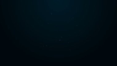 Siyah arka planda dolar sembolü olan parlak neon hattı kumarhane çipi. Kumarhane kumarı. 4K Video hareketli grafik canlandırması