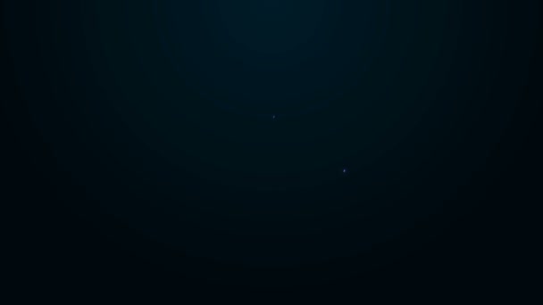 Brillante línea de neón Nube con icono de la luna aislado sobre fondo negro. Señal de noche nublada. Sueños del sueño símbolo. Señal de la noche o la cama. Animación gráfica de vídeo 4K — Vídeo de stock