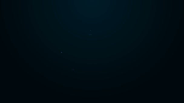 发光的霓虹灯线Hanukkah dreidel图标孤立在黑色背景。4K视频运动图形动画 — 图库视频影像