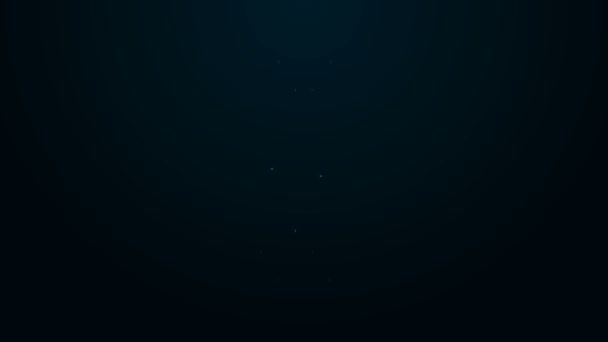 Zářící neonová čára Ikona svitku Tóry izolovaná na černém pozadí. Židovská Tóra v rozšířené podobě. Davidova hvězda. Starý pergamenový svitek. Grafická animace pohybu videa 4K