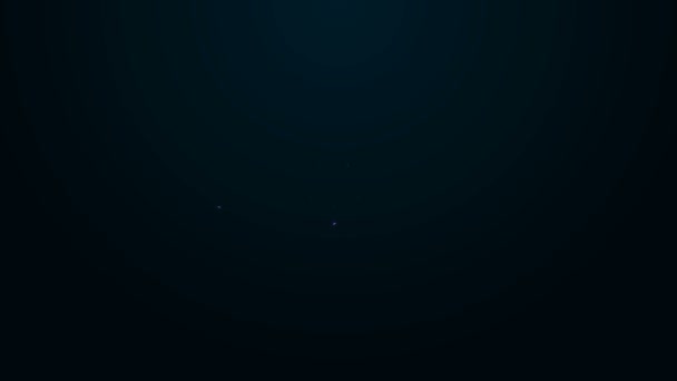 Жидівська кіппа, що світиться неоновою лінією з зіркою голубого ікону, ізольованою на чорному тлі. Єврейський Ярмульський капелюх. 4K Відеографічна анімація — стокове відео