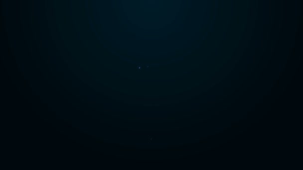 Linea neon incandescente Palloncini con nastro con stella di icona david isolata su sfondo nero. Palloncino con bandiera israeliana. Animazione grafica 4K Video motion — Video Stock