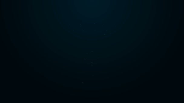 Ікона Хануки, що світиться неоновою лінією, ізольована на чорному тлі. Традиційний символ Хануки. Святкова релігія, свято жахів Світла. 4K Відеографічна анімація — стокове відео