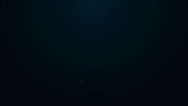 Žhnoucí neonová čára Hořící svíčka ve svícnu s hvězdou Davidovy ikony izolované na černém pozadí. Válcový svícen s hořícím plamenem. Grafická animace pohybu videa 4K — Stock video