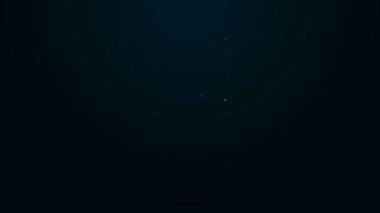 Parlayan neon hattı ödüllü kupa simgesi siyah arkaplanda izole edildi. Galibiyet ödülü sembolü. Şampiyonluk ya da yarışma kupası. Spor başarısı işareti. 4K Video hareketli grafik canlandırması