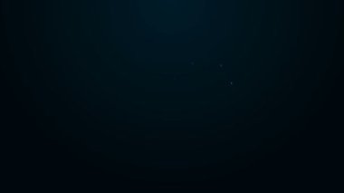 Parlayan neon hattı evrak çantası simgesi siyah arkaplanda izole edildi. İş ilanı. İş portföyü. 4K Video hareketli grafik canlandırması
