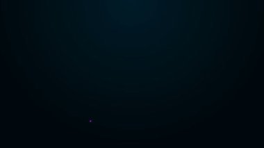 Parlayan neon çizgisi Not Defteri simgesi siyah arkaplanda izole edildi. Spiral not defteri simgesi. Okul defteri. Yazı tahtası. Okul günlüğü. 4K Video hareketli grafik canlandırması