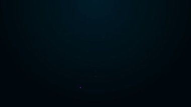 Parlayan neon hattı Akıllı ev simgesi siyah arkaplanda izole edildi. Uzaktan kumanda. 4K Video hareketli grafik canlandırması